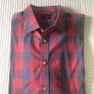 UNTUCKit XL Men’s LS red/blue 100% cotton checkered shirt